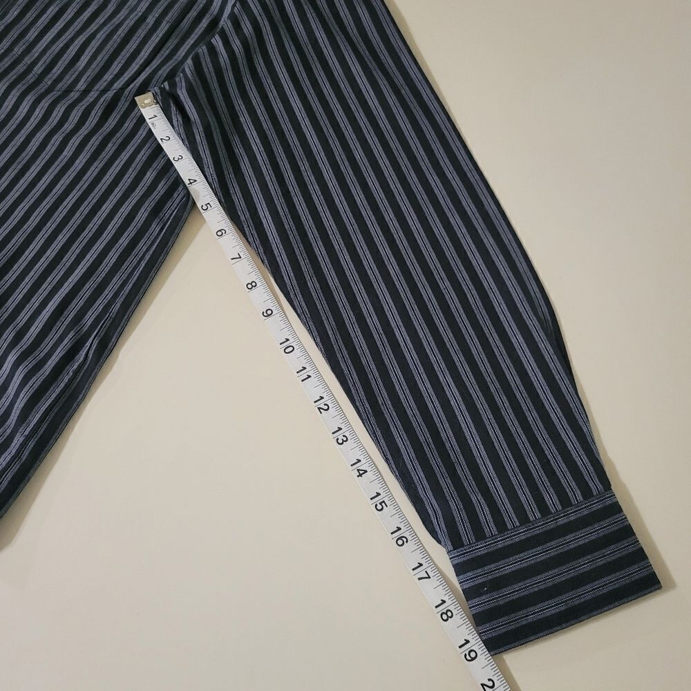 George Men's Black Stripe Long Sleeve Button-Down Dress Shirt - Picture 6 of 11
